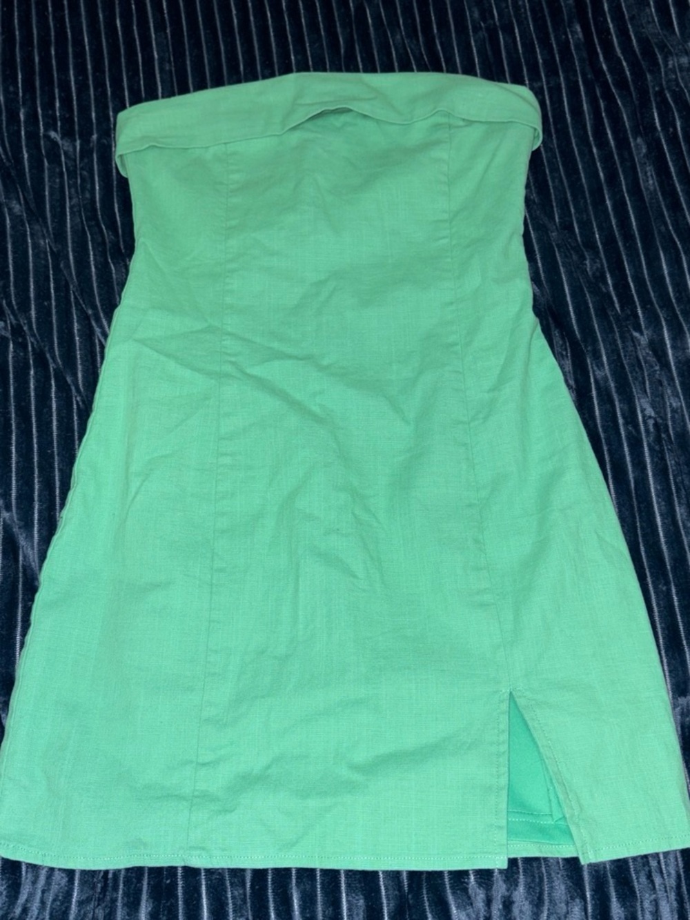 Strapless Bright Green Summer Dress